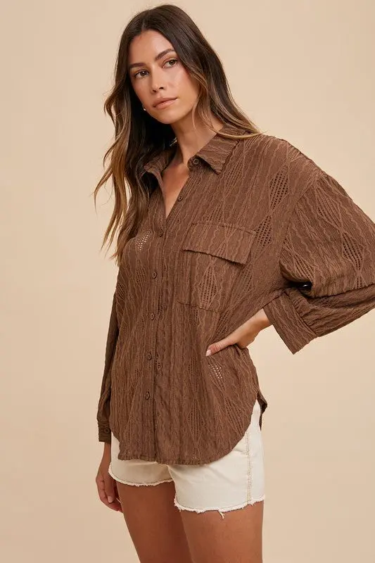 Brown Button Down Shirt online