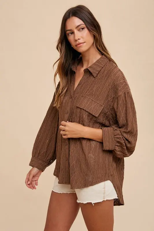 Brown Button Down Shirt online