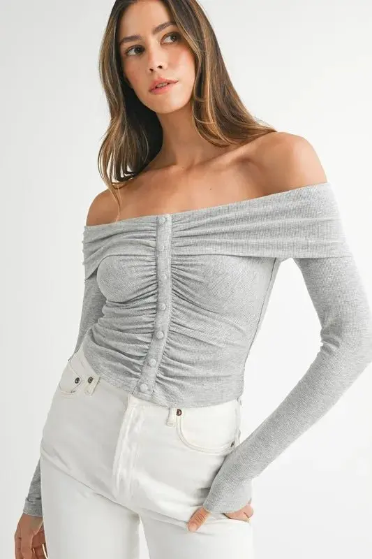 Off-Shoulder Long Sleeve Top online