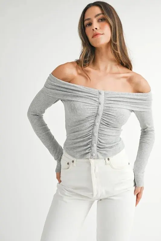Off-Shoulder Long Sleeve Top online