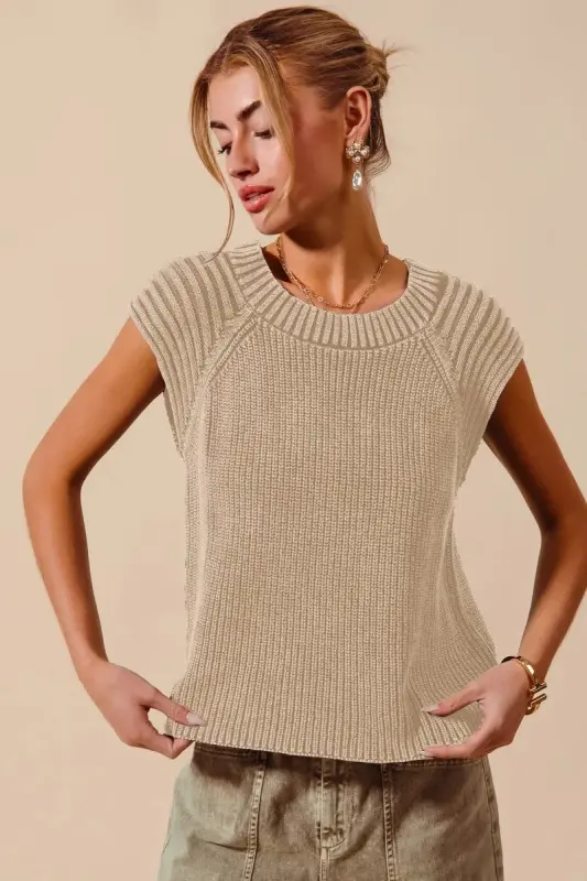 Raglan Sleeveless Knit Top online